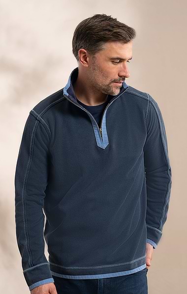 Men's Vintage T-Zip Rugby Shirt