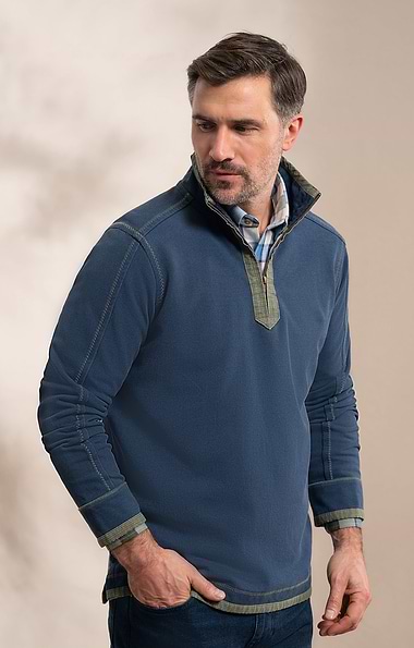 Men's Vintage T-Zip Rugby Shirt