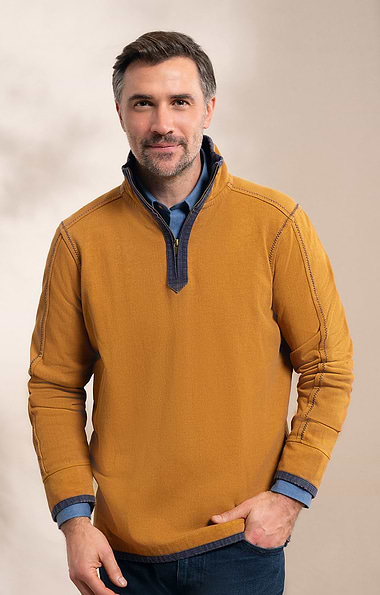 Men's Vintage T-Zip Rugby Shirt