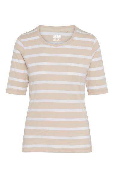 Ladies Basic Stripe Short Sleeved Crew