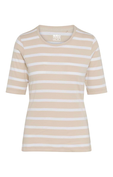 Ladies Basic Stripe Short Sleeved Crew