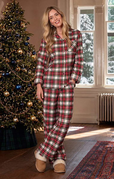 Ladies Brushed Cotton Flannel Pyjamas