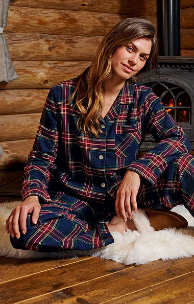 Ladies Brushed Cotton Flannel Pyjamas