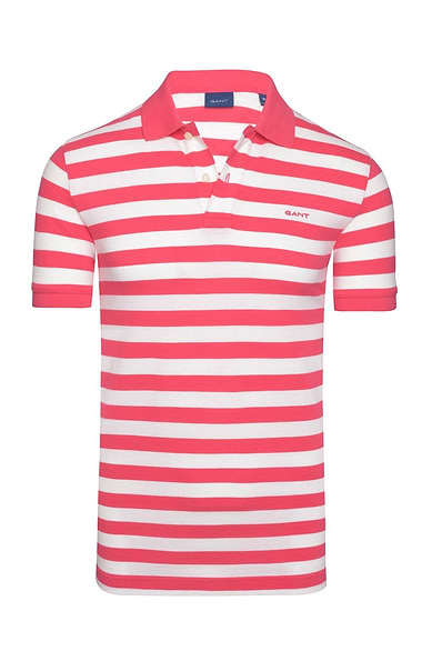 Men's Gant Striped Short Sleeve Pique Polo Shirt