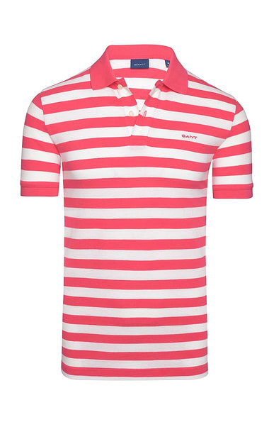 Men's Gant Striped Short Sleeve Pique Polo Shirt