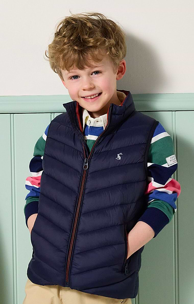 Boys Joules Crofton Showerproof Quilted Gilet