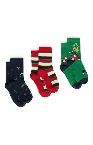 Boy's Joules Pack of 3 Neat Feet Socks