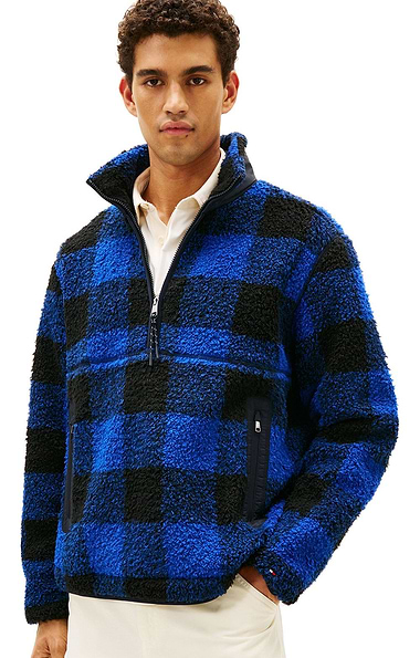 Men's Tommy Hilfiger Teddy Check Half-Zip Jumper