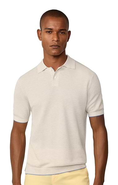 Men's Hackett Knit Stitch Short Sleeved Polo T-Shirt