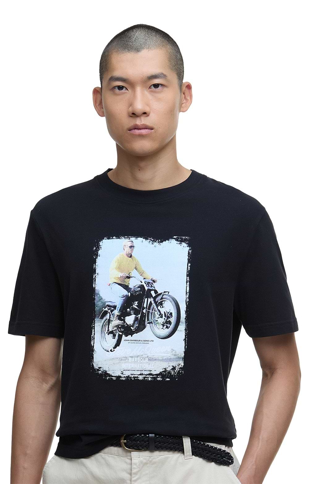 Men's Barbour International Coster Steve McQueen T-Shirt, Black