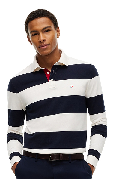 Men's Tommy Hilfiger Long Sleeve Stripe Rugby Polo