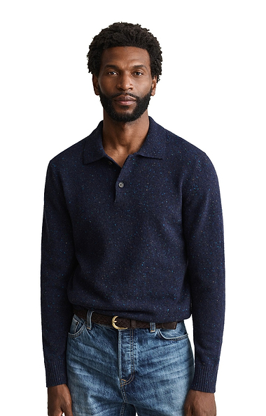 Men's Gant Wool Blend Nepps Polo Sweater