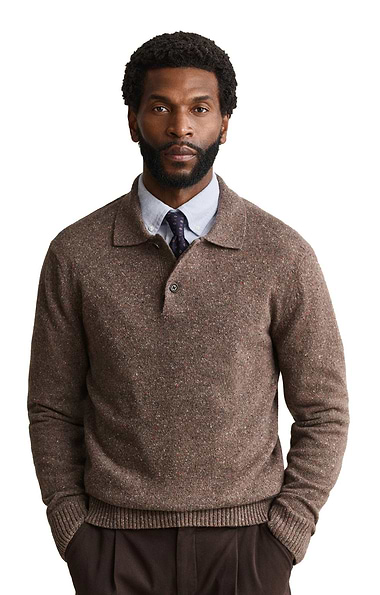 Men's Gant Wool Blend Nepps Polo Sweater