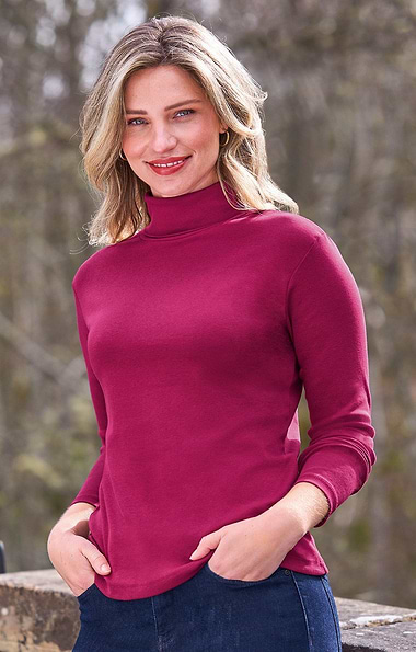 Ladies Cotton Roll Neck Jumper