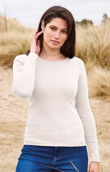 Ladies Cotton Crew Neck