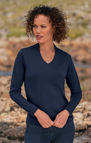 Ladies Cotton V-Neck Top