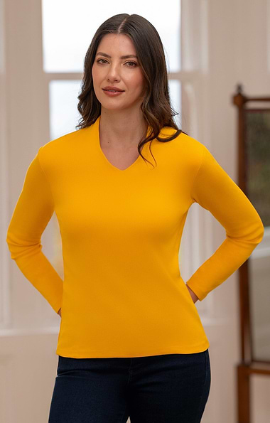 Ladies Cotton V-Neck Top