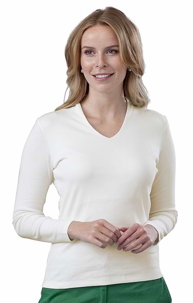 Ladies Cotton V-Neck Top