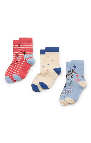 Girls Joules Neat Feet Three Pack Socks