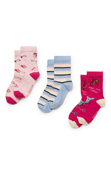 Girls Joules Neat Feet Three Pack Socks