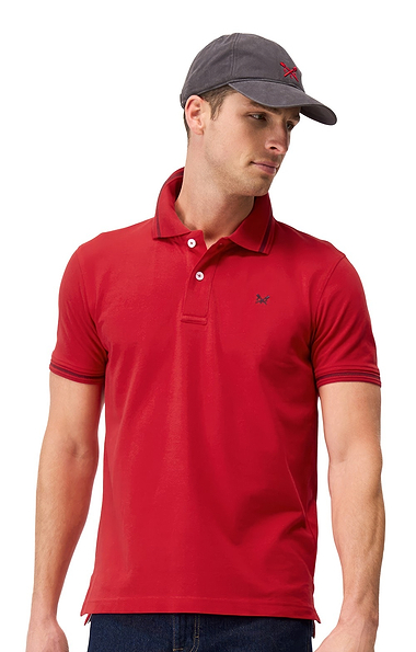 Men's Crew Clothing Pattern Tipped Pique Polo Shirt