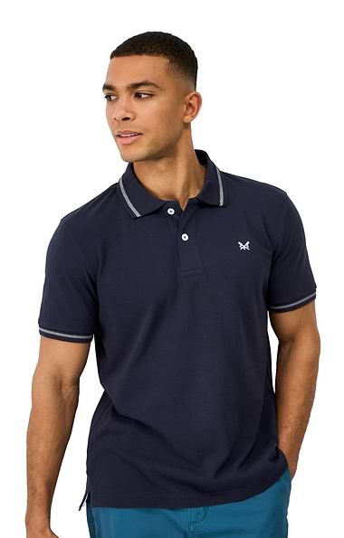 Men's Crew Clothing Pattern Tipped Pique Polo Shirt