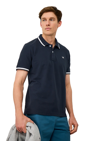 Men's Crew Clothing Marl Tipped Pique Polo Shirt