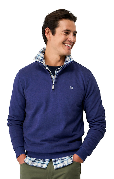 Men's Crew Clothing Birdseye Half Zip Sweatshirt