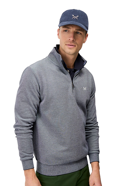 Men's Crew Clothing Birdseye Half Zip Sweatshirt
