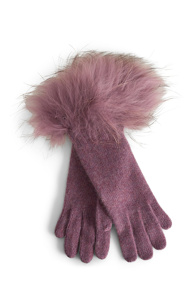 Ladies Fox Fur Cashmere Gloves