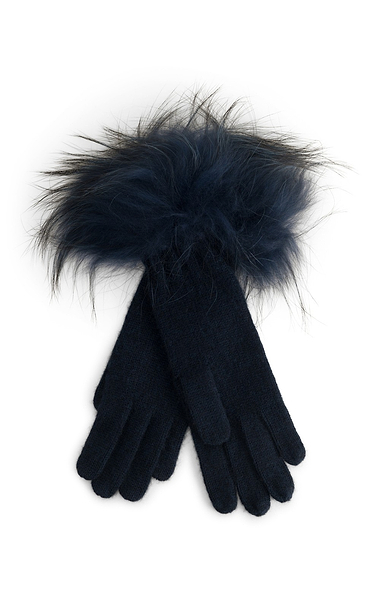 Ladies Fox Fur Cashmere Gloves