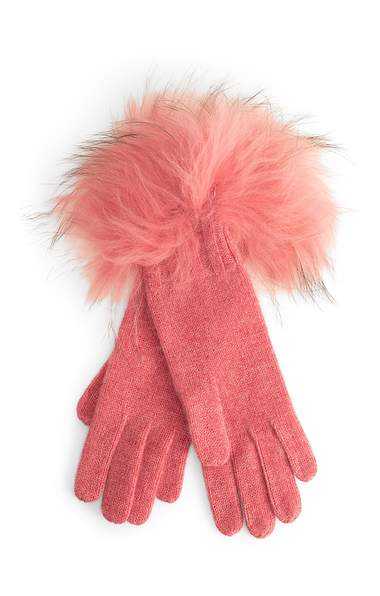 Ladies Fox Fur Cashmere Gloves