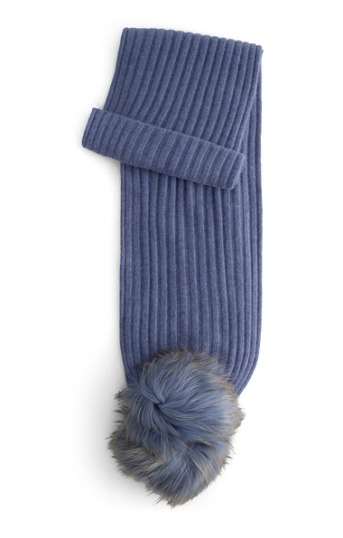 Ladies Fox Fur Cashmere Scarf