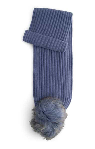 Ladies Fox Fur Cashmere Scarf