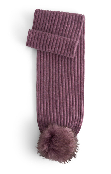 Ladies Fox Fur Cashmere Scarf