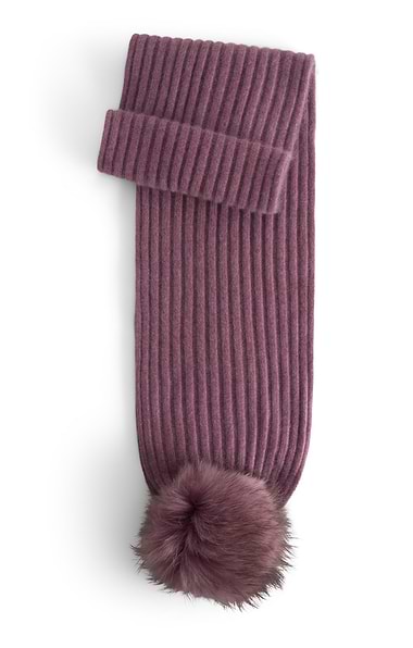 Ladies Fox Fur Cashmere Scarf