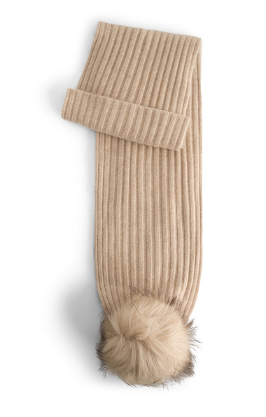 Ladies Fox Fur Cashmere Scarf