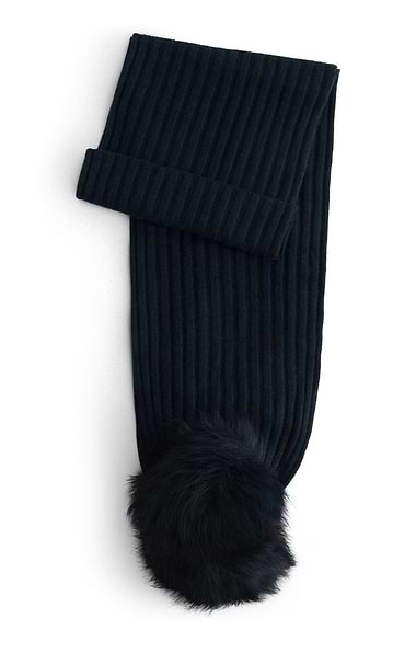 Ladies Fox Fur Cashmere Scarf