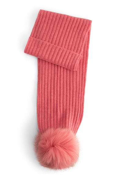 Ladies Fox Fur Cashmere Scarf