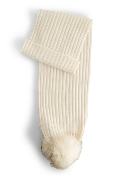 Ladies Fox Fur Cashmere Scarf