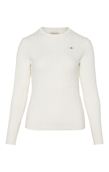 Ladies Gant Cotton Cable Knit Crew Neck Sweater