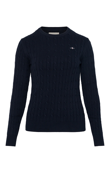 Ladies Gant Cotton Cable Knit Crew Neck Sweater