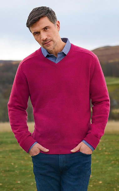 Men's Cashmere V-Neck Jumper