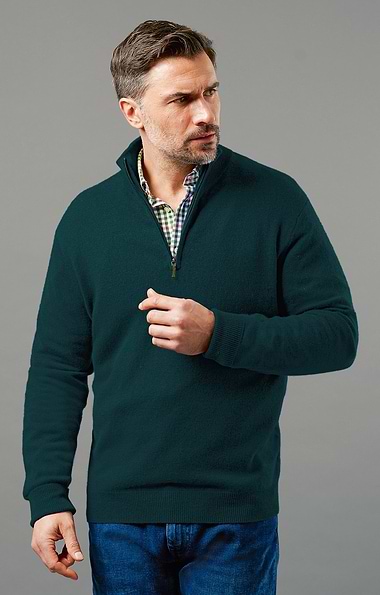 Men's Cashmere T-Zip
