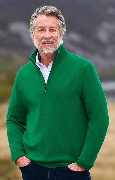 Men's Cashmere T-Zip