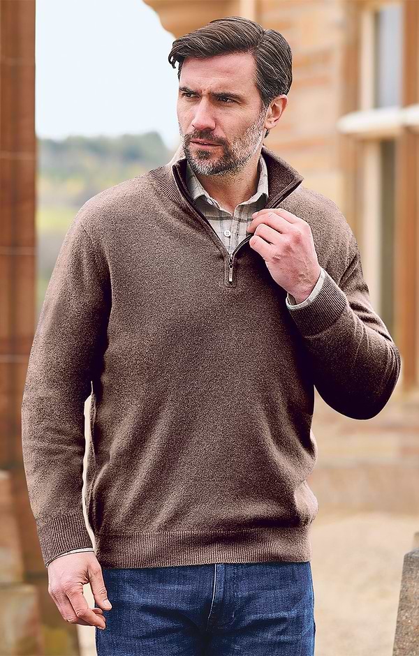 Men's Cashmere T-Zip
