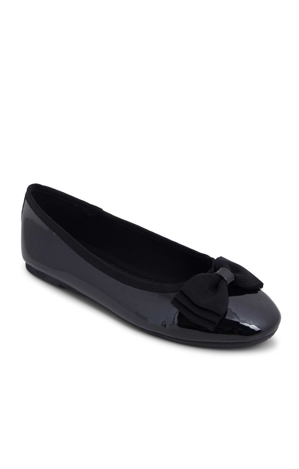 Ladies Patent Bow Pumps, Black - House of Bruar