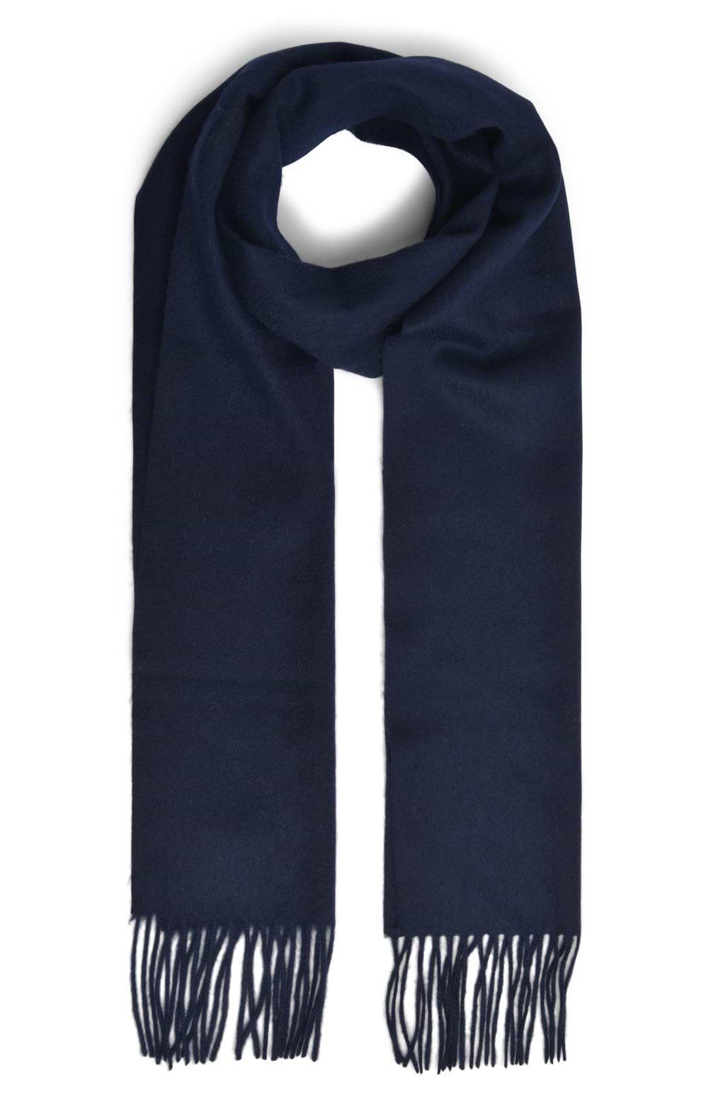 Cashmere Plain Scarf, Navy - House of Bruar