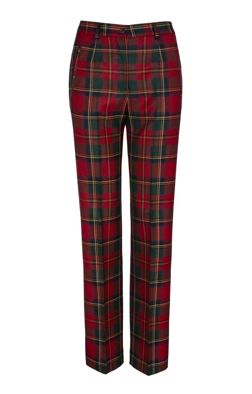 Ladies Classic Plaid Trousers, Black - House of Bruar