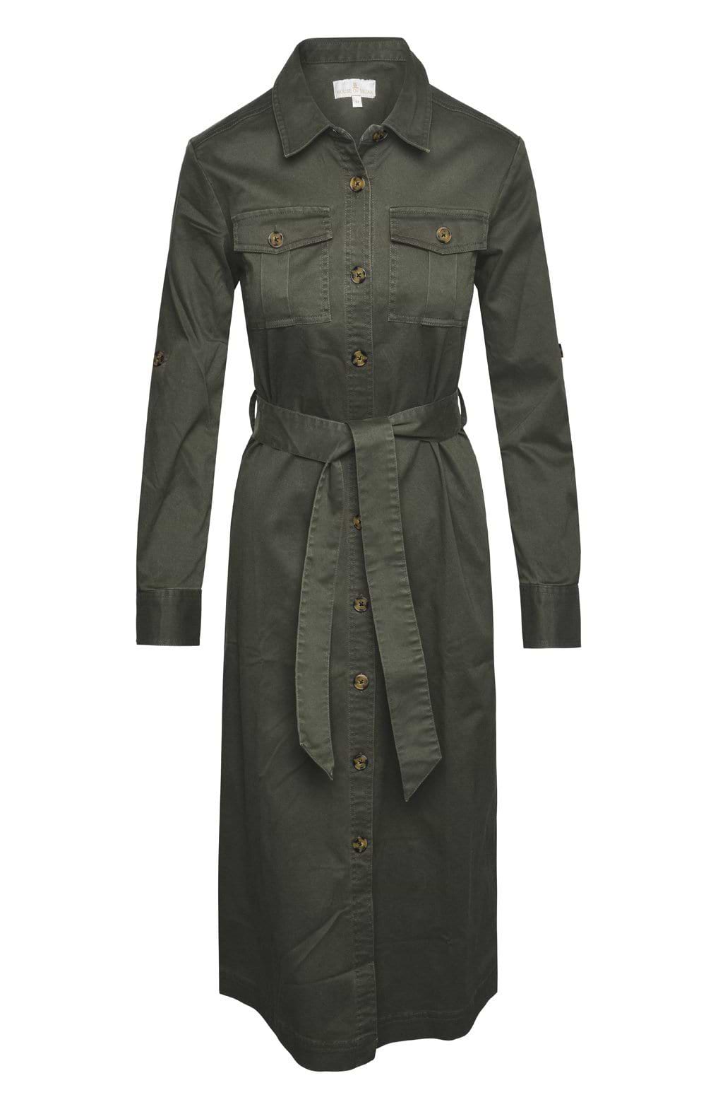 Ladies Leaf Print Dress, Brown - House of Bruar
